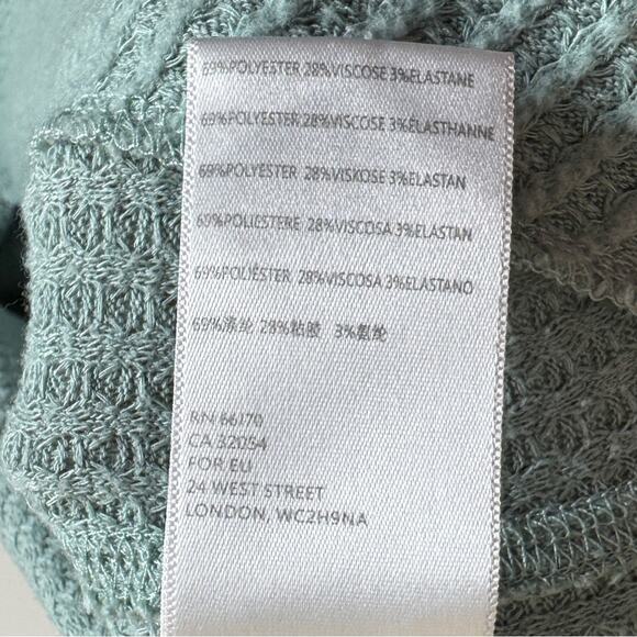 Urban Outfitters Mint Green Waffle Knit Long‎ Sleeve Thermal Top Women’s Large - Picture 8 of 10